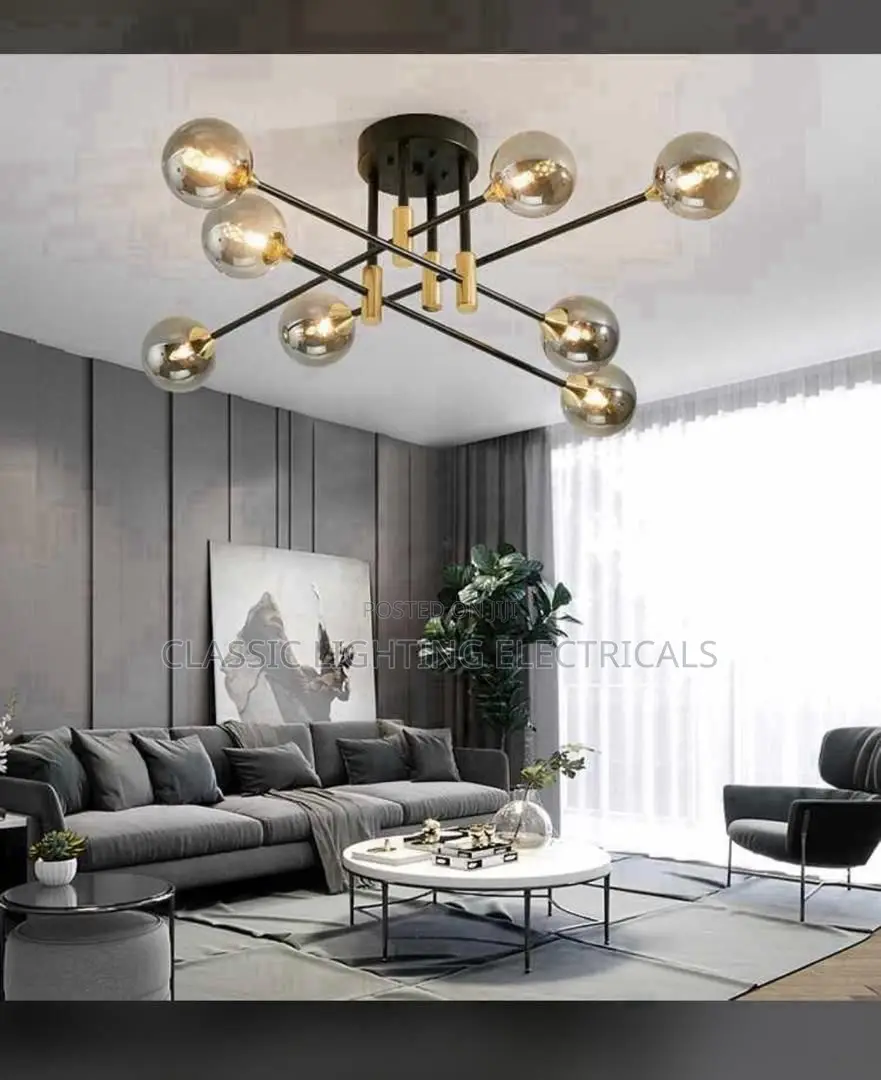 Nordic Glass Ball Ceiling Lamp for Bedroom Vintage Light