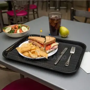 12" X 16" Rectangular Non-Slip Serving Tray (Black)