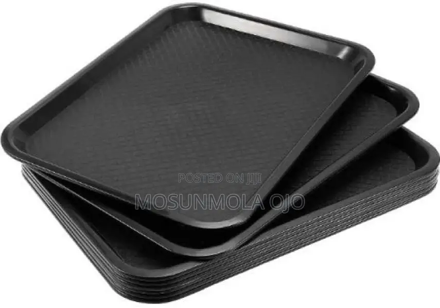 12" X 16" Rectangular Non-Slip Serving Tray (Black)