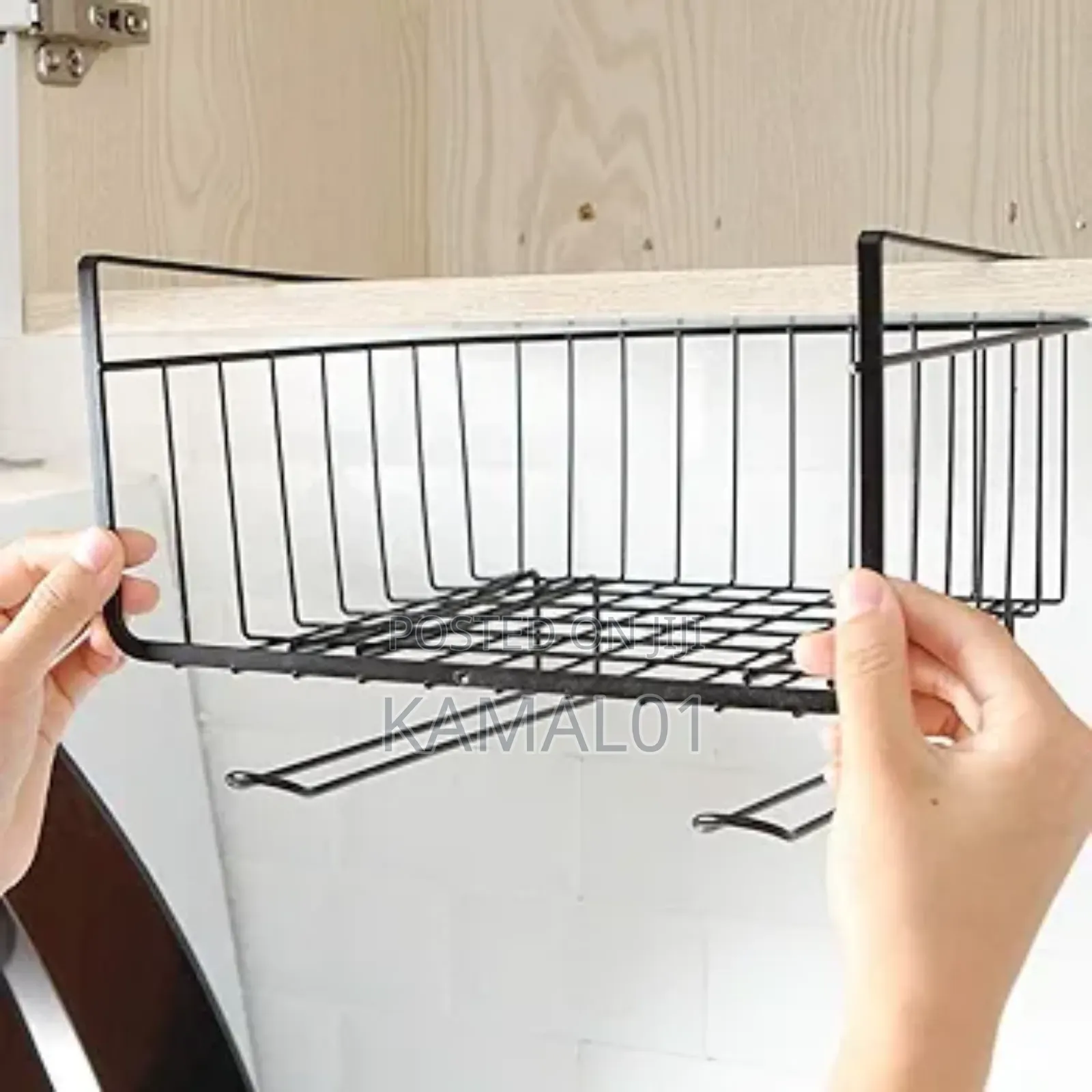 Cast Iron Hanging Mesh Under Shelf Storage Rack Organizer