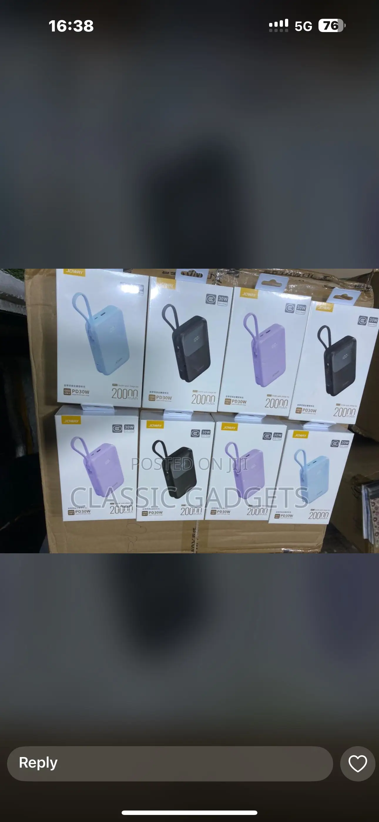 Joway Jp313 30W Built-in Cables 20000mah Power Bank