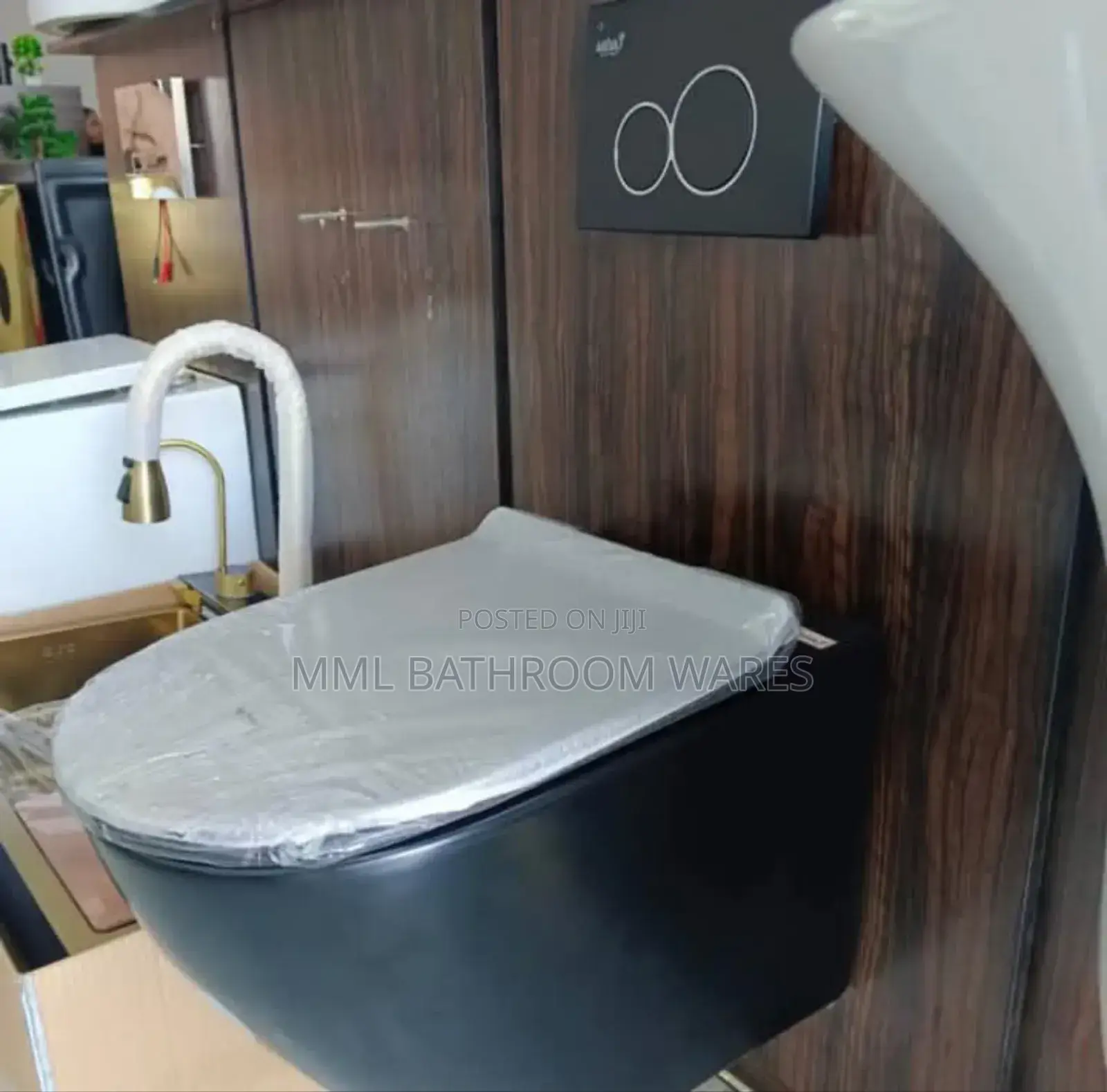 Black Wall Hung Toilet Water Closet