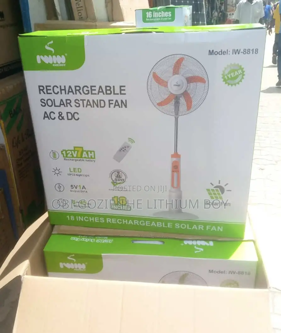 18inches Iwin Solar and Nepa Rechargeable Standing Fan