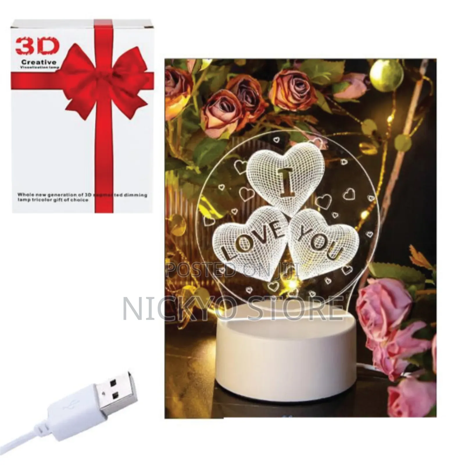 3D “I Love You” LED Visualization Lamp