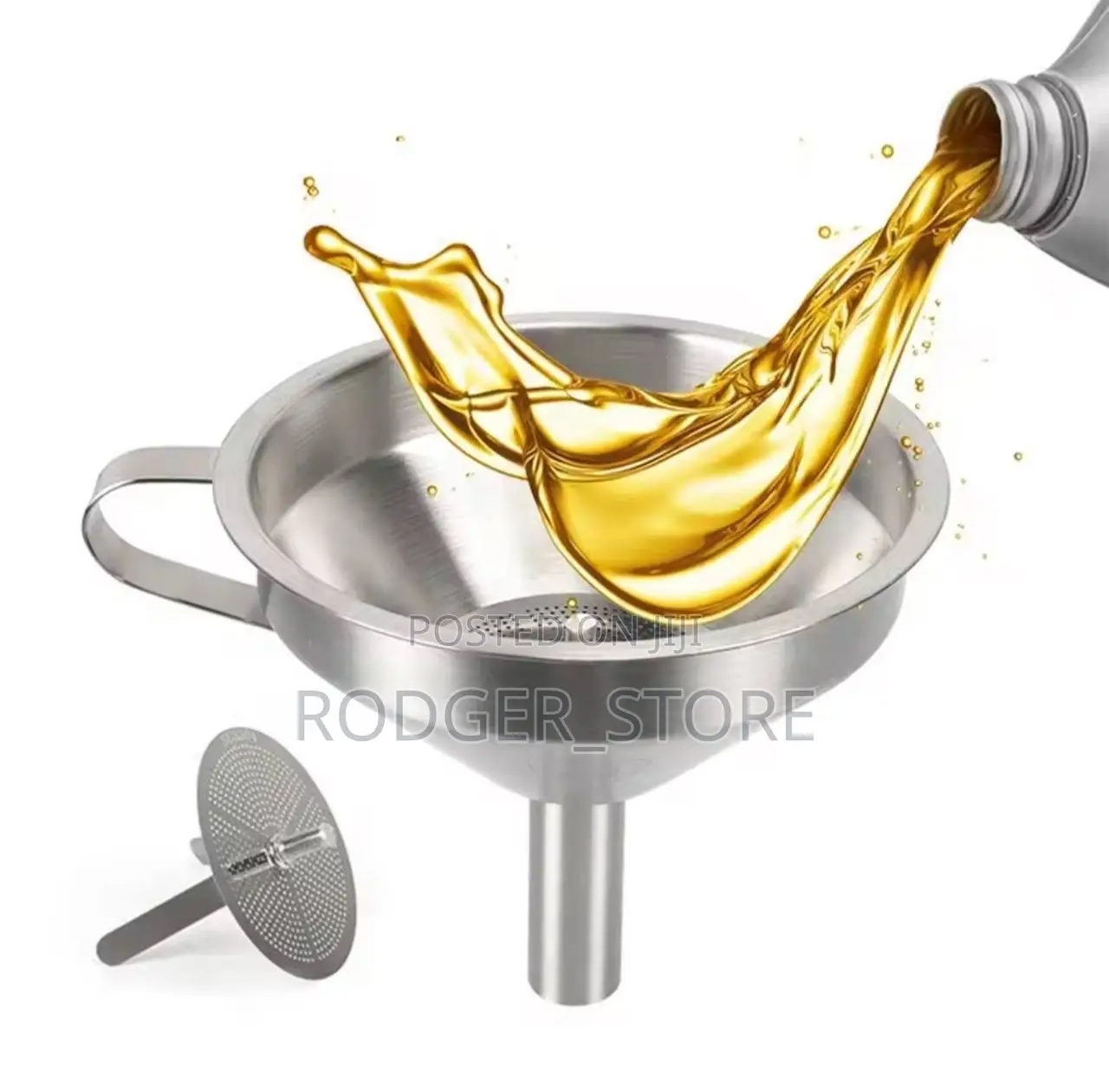 Stainless Steel Funnel Kitchen Oil Liquid Metal Funnel