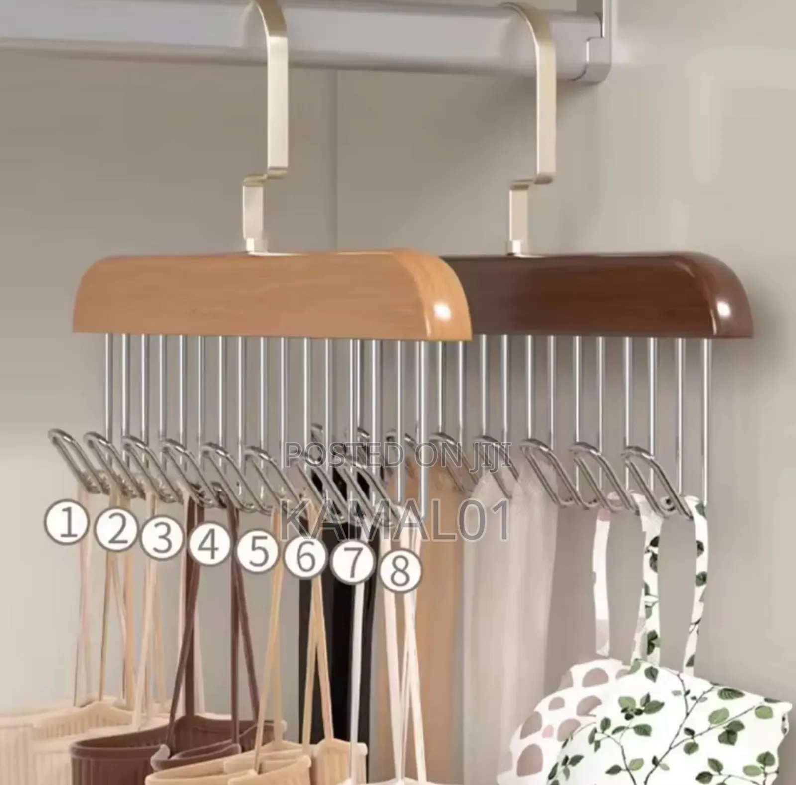 Solid Wood Multi-Hook Clothes Hanger Storage Hangers