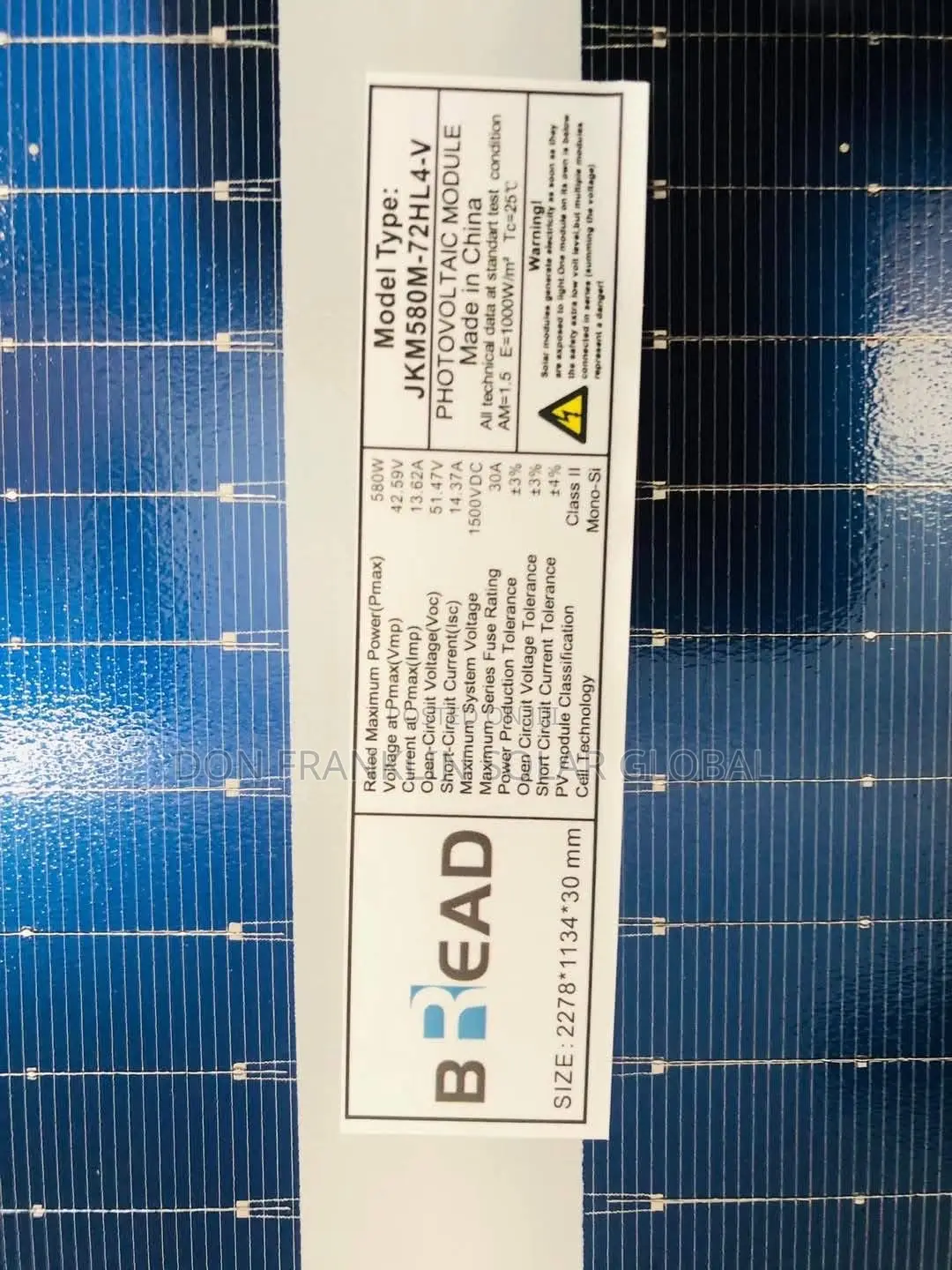 580watts Monocrystalline Solar Brand New Panels
