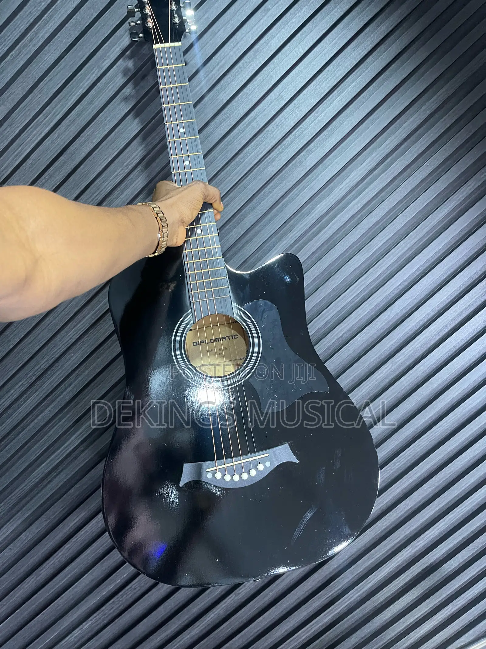 Black Acoustic Guitar Size 38” - Box Guitar