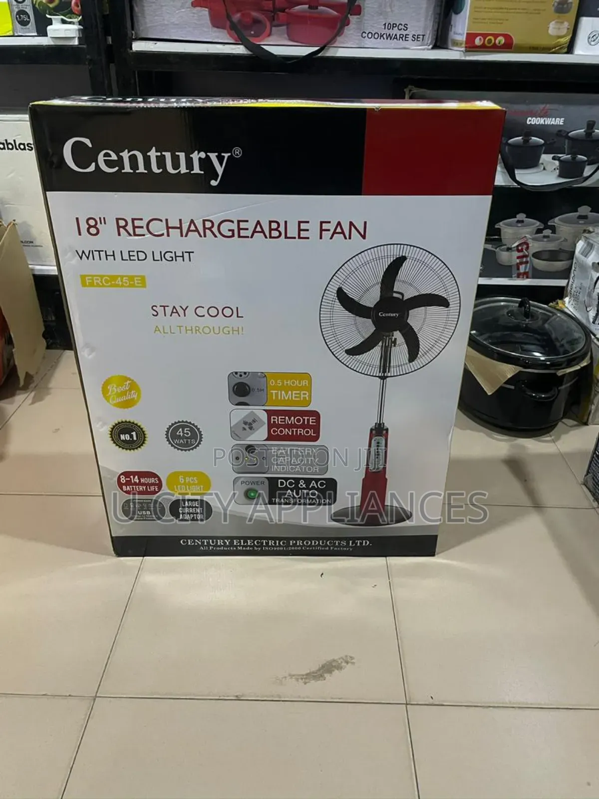 18inch Century Rechargeable Fan With LED Light