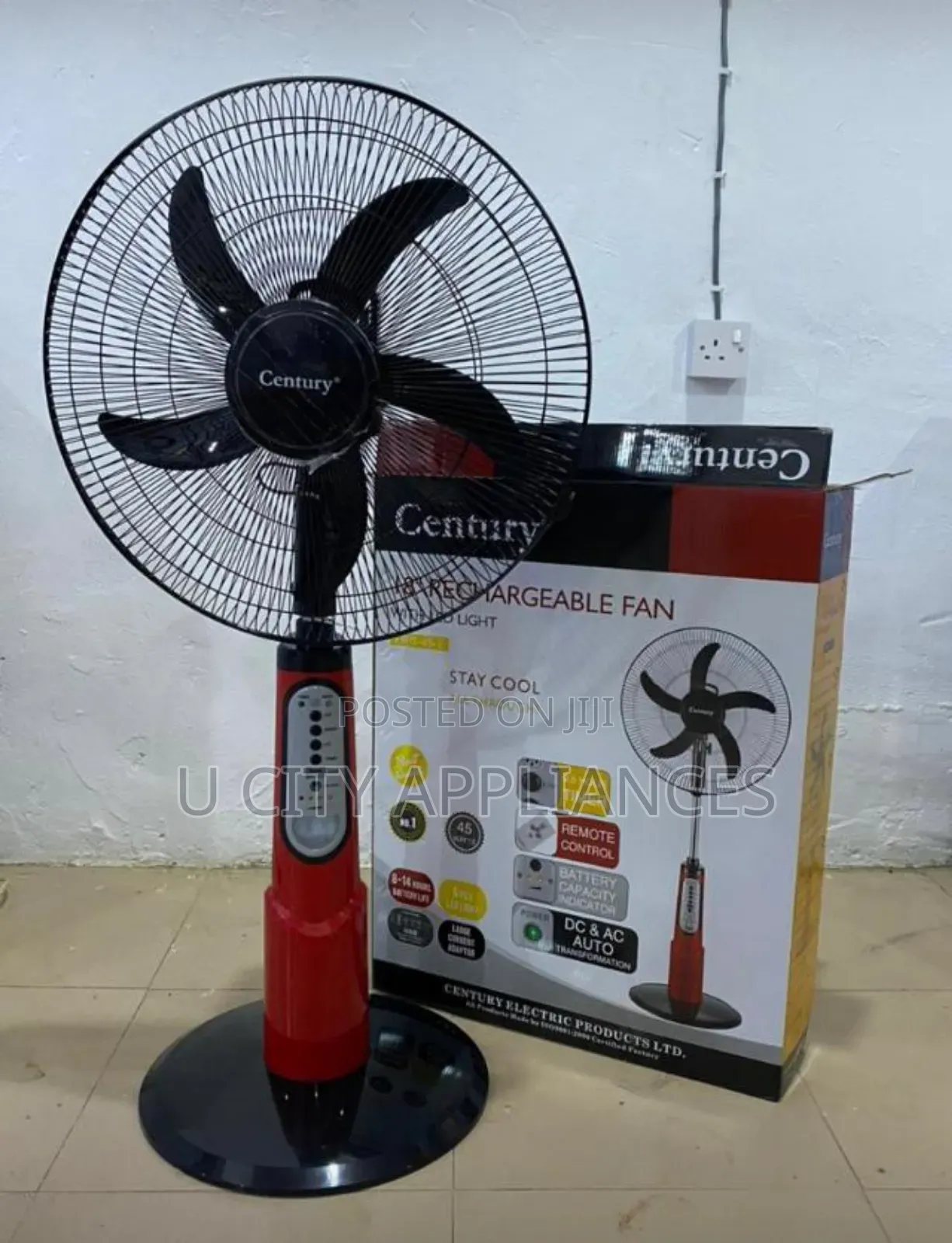 18inch Century Rechargeable Fan With LED Light