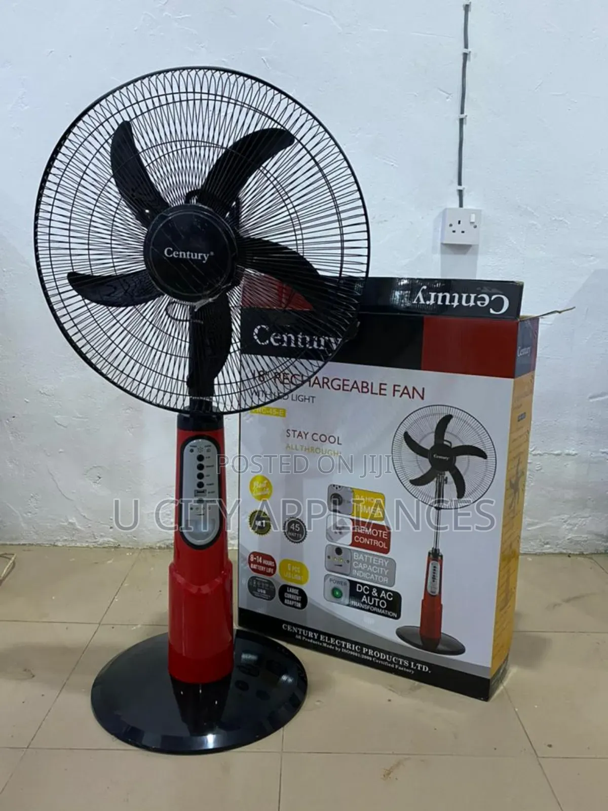 18inch Century Rechargeable Fan With LED Light
