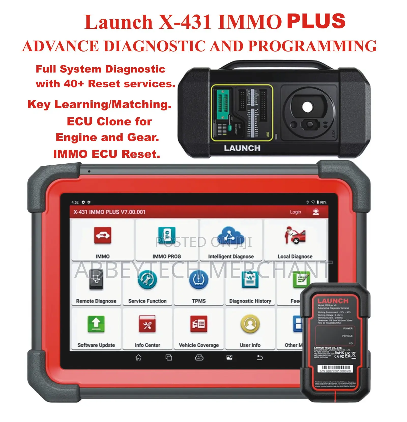 Launch X431 Immo Plus Cars Scaner, Ecu Online Offline Key Pr