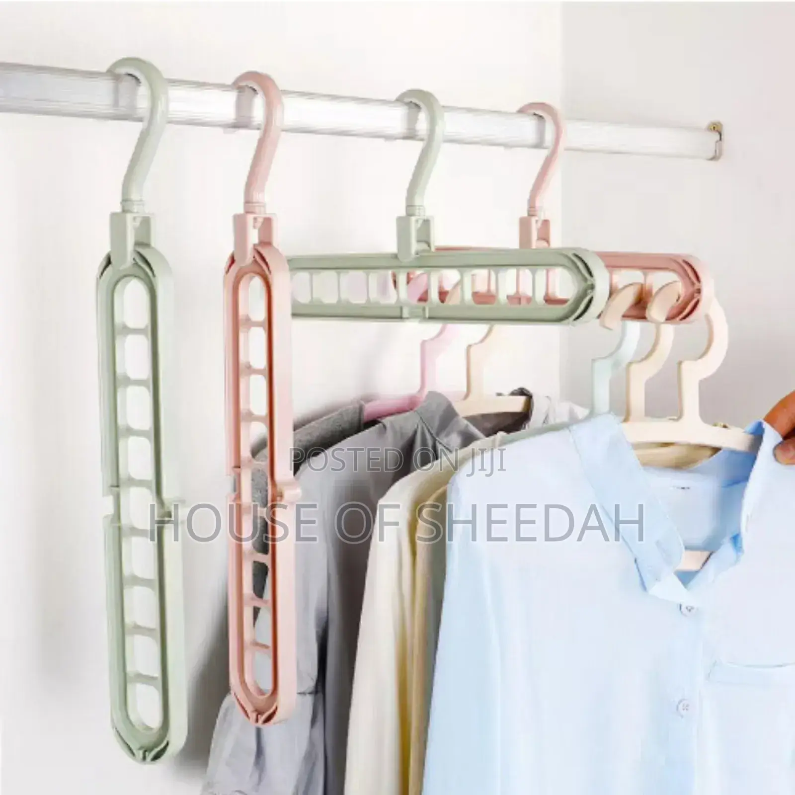 5pcs Space-Saving Nine-Hole Clothes Hanger