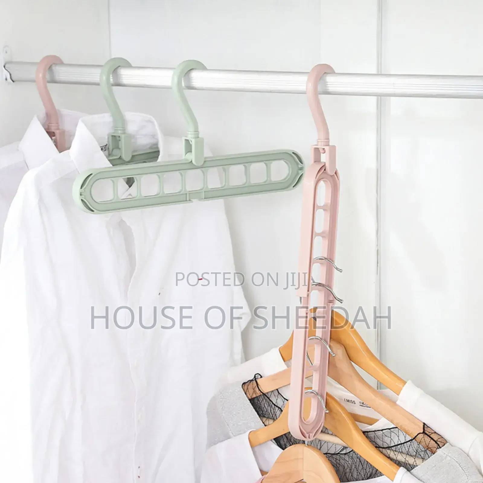 5pcs Space-Saving Nine-Hole Clothes Hanger
