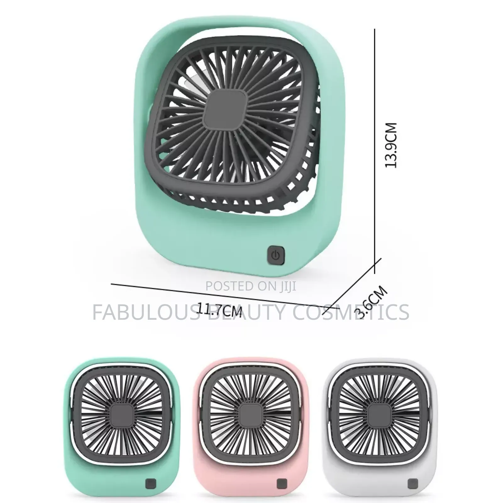 Square Usb Rechargeable Personal Fan for Desk Adjustable Fan