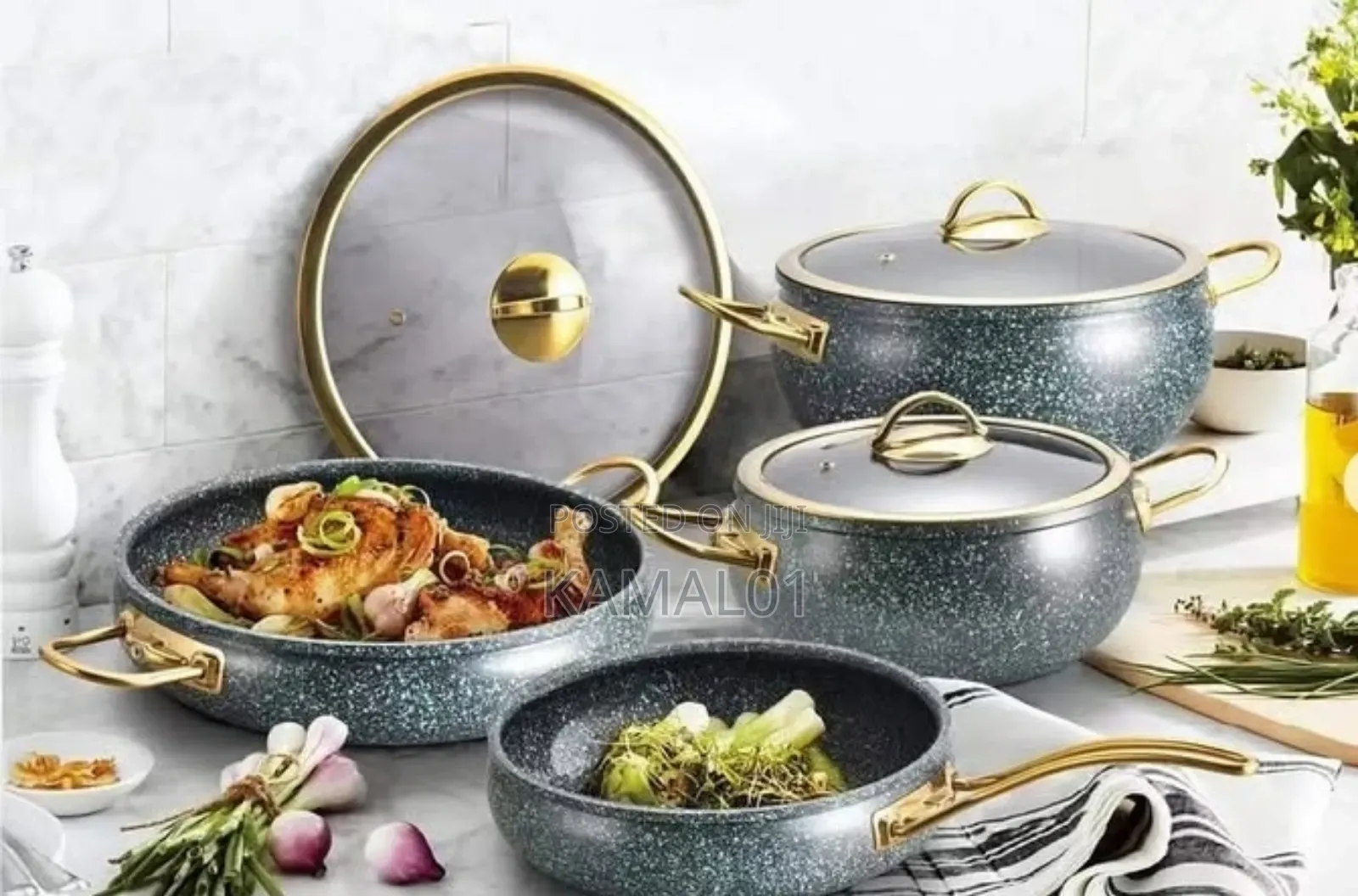 Press Aluminium Cookware Sets Granite Coating High Quality