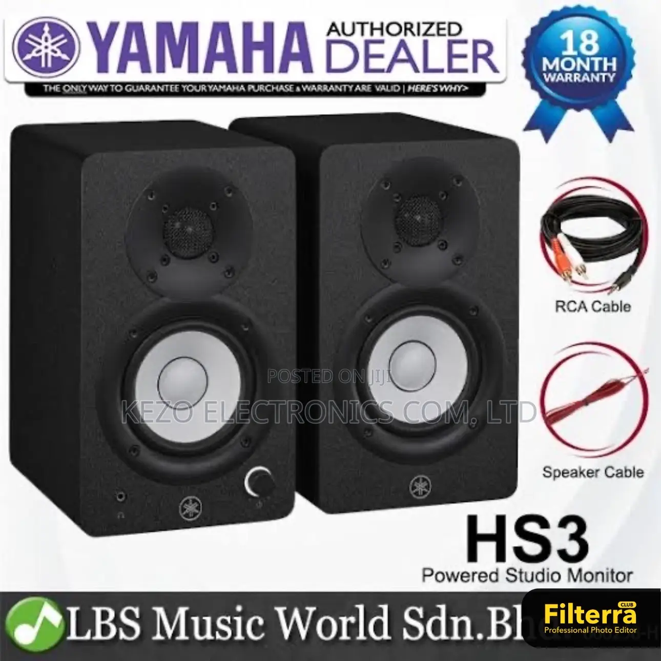 Yamaha Hs3 Studio Monitor Black Color