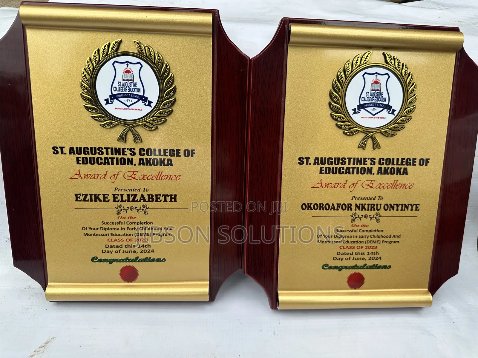 Plaque Award