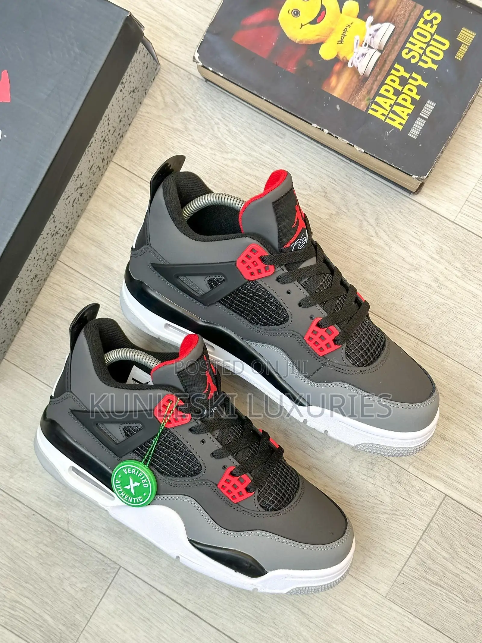 Original Air Jordan 4 Retro GS Infrared Sneakers