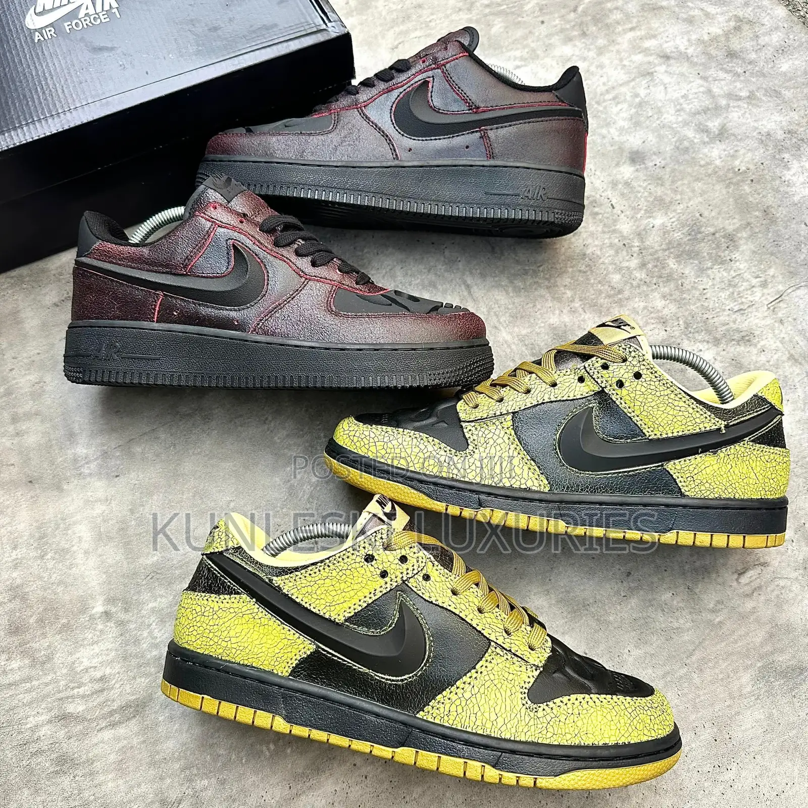 Original Nike Air Force 1 Low Halloween Skull Sneakers