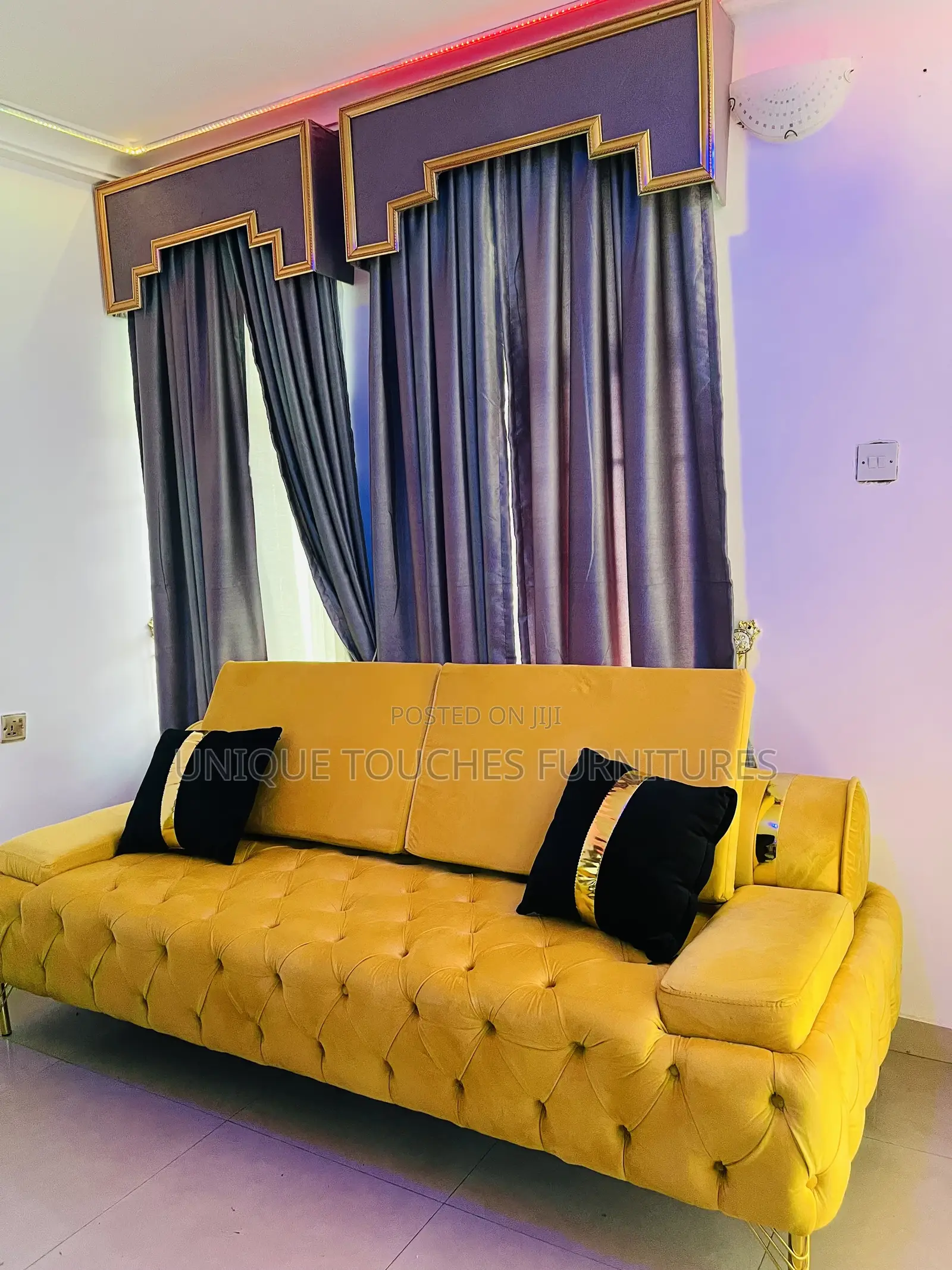 Unique Touches Golden Circulus Luxury 7 Seater Sofa