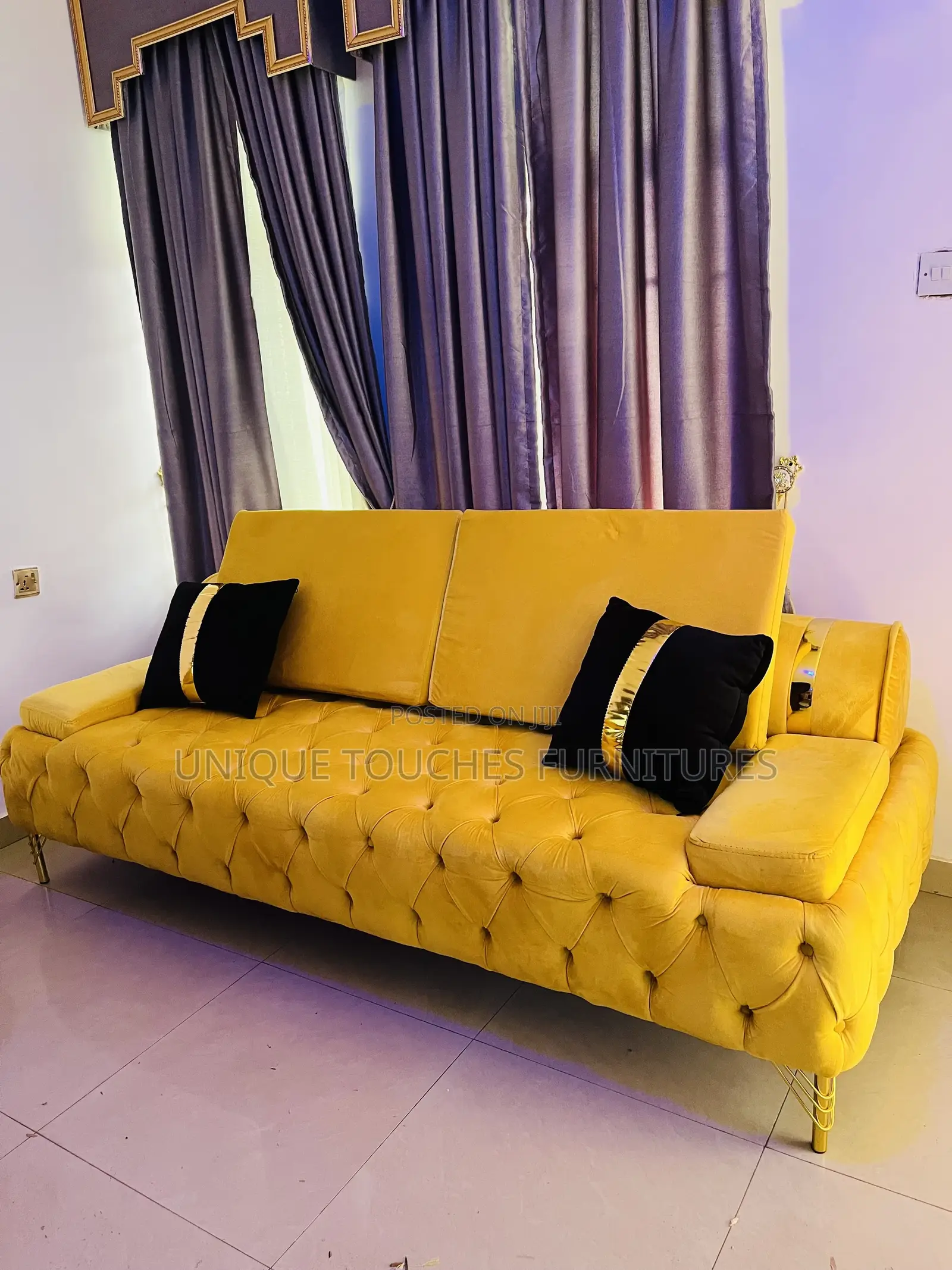 Unique Touches Golden Circulus Luxury 7 Seater Sofa