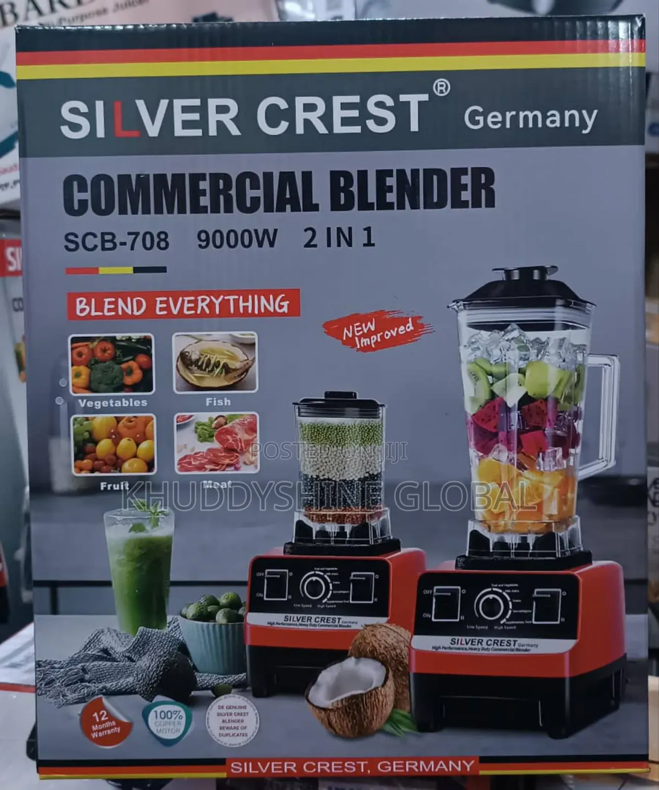 Silvercrest Commercial Blender 9000w 3in 1 Blender