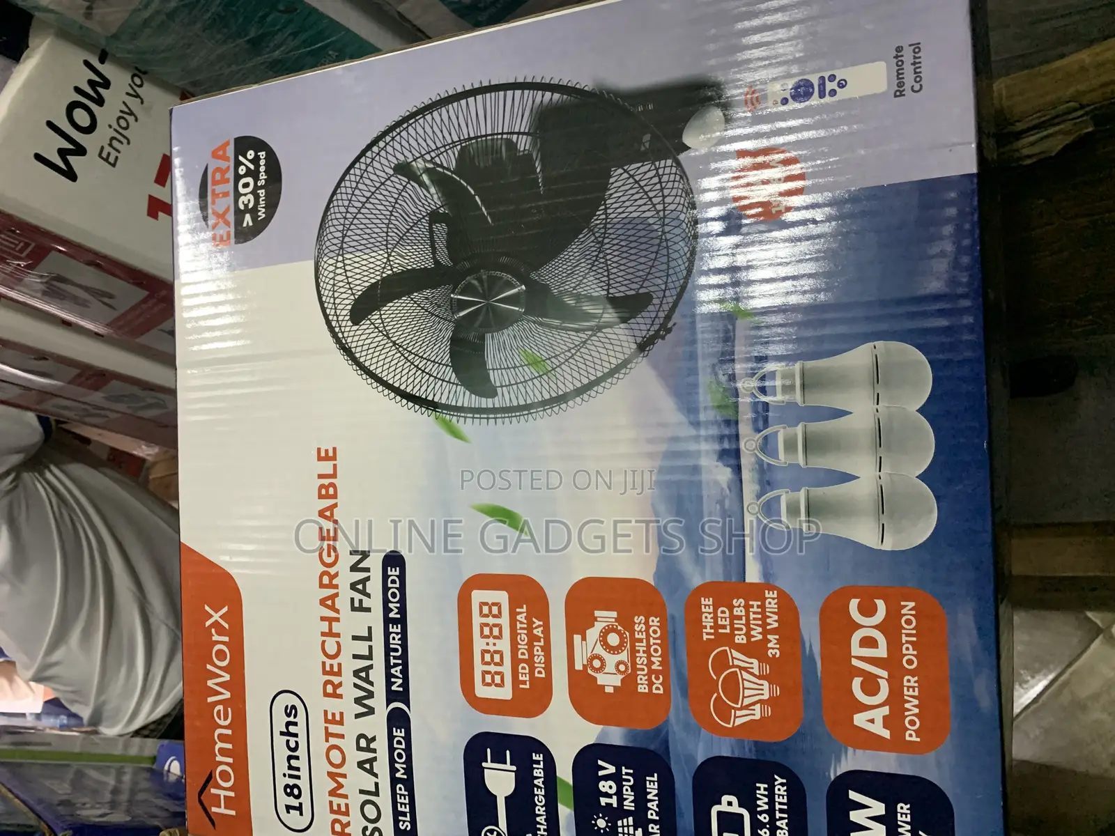 Remote Rechargeable Solar Wall Fan