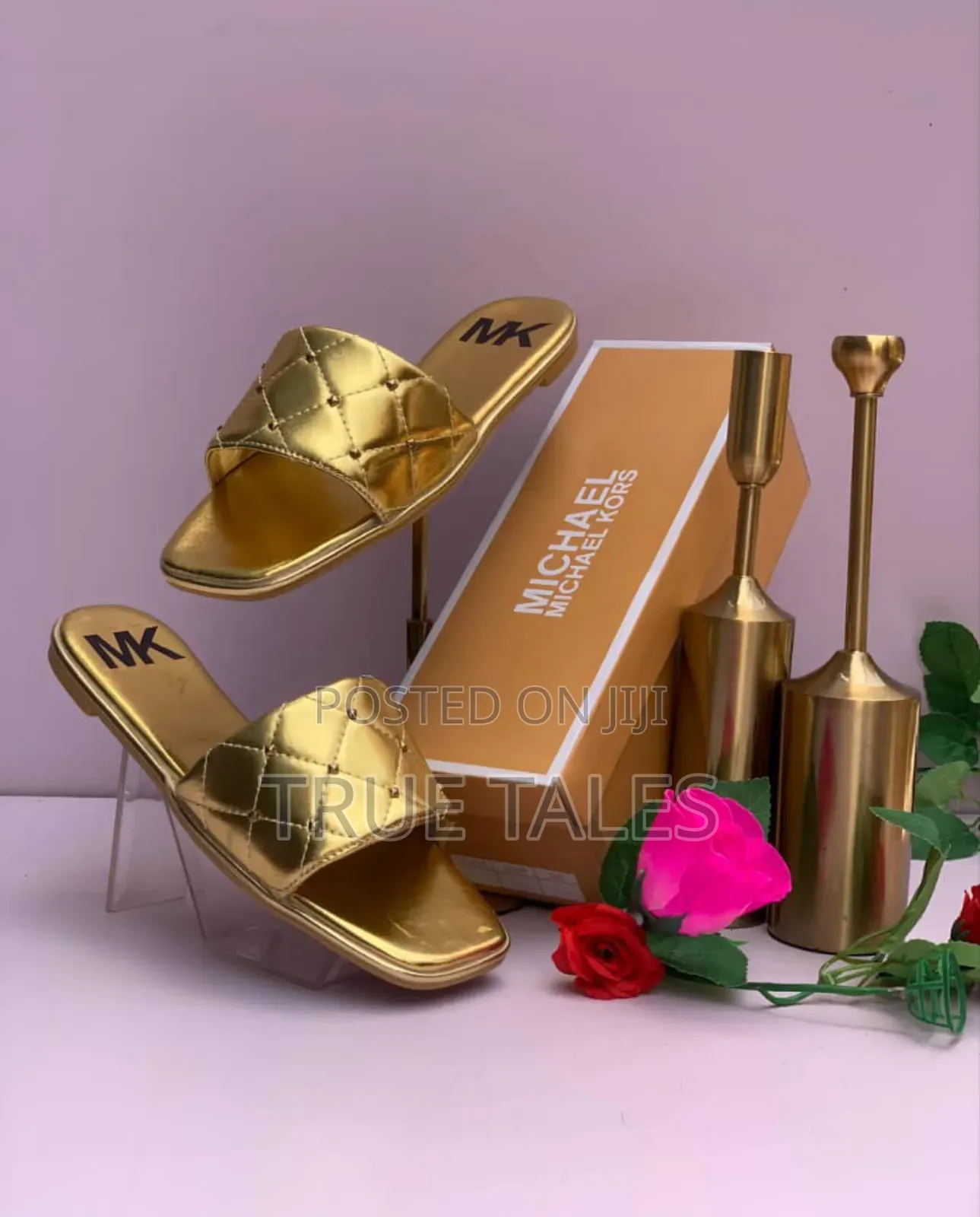 Michael Kors Bead Embellished Flat Slippers With Branded Box