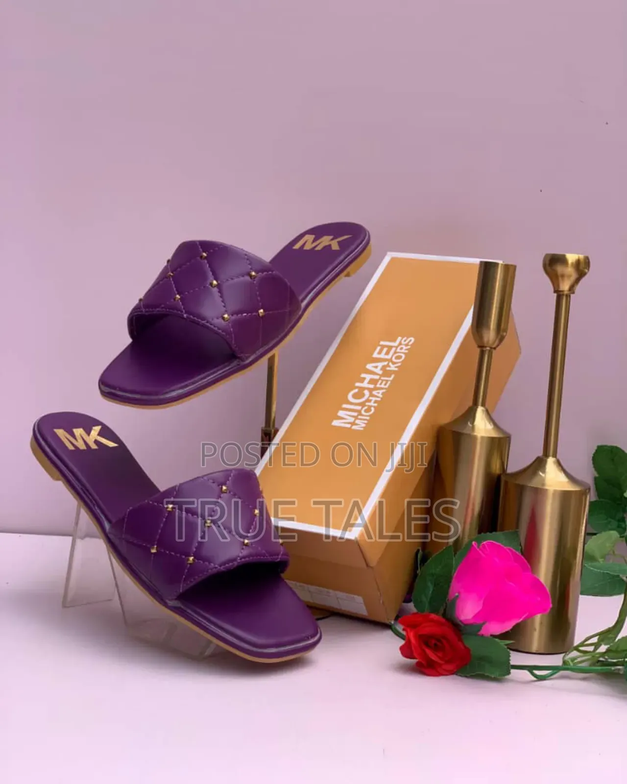 Michael Kors Bead Embellished Flat Slippers With Branded Box