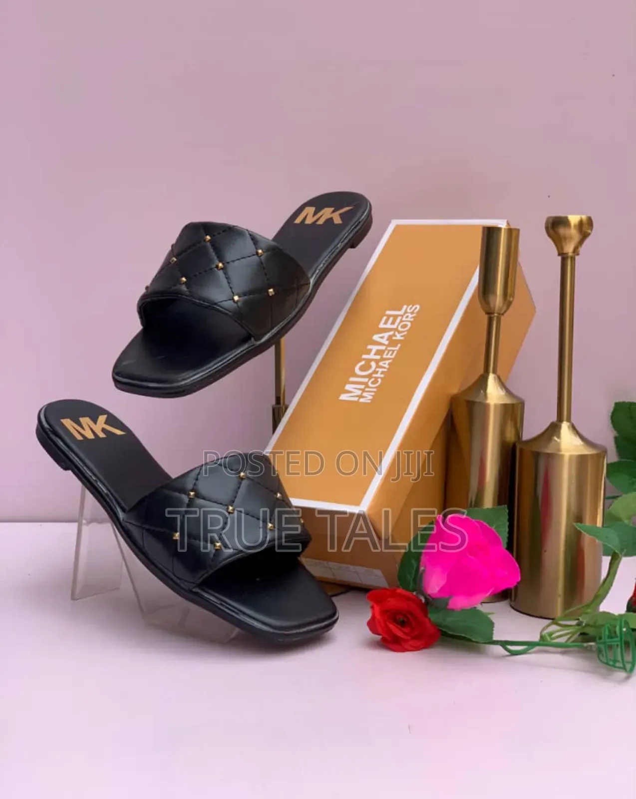 Michael Kors Bead Embellished Flat Slippers With Branded Box