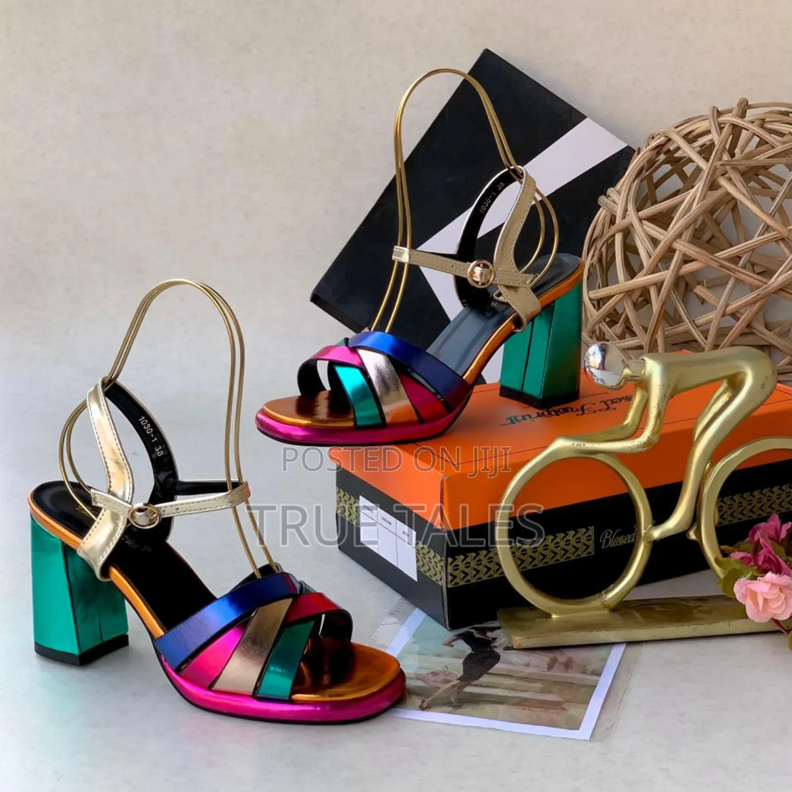 Elegant Criss Cross Block Heels Sandals Sizes 37 to 43