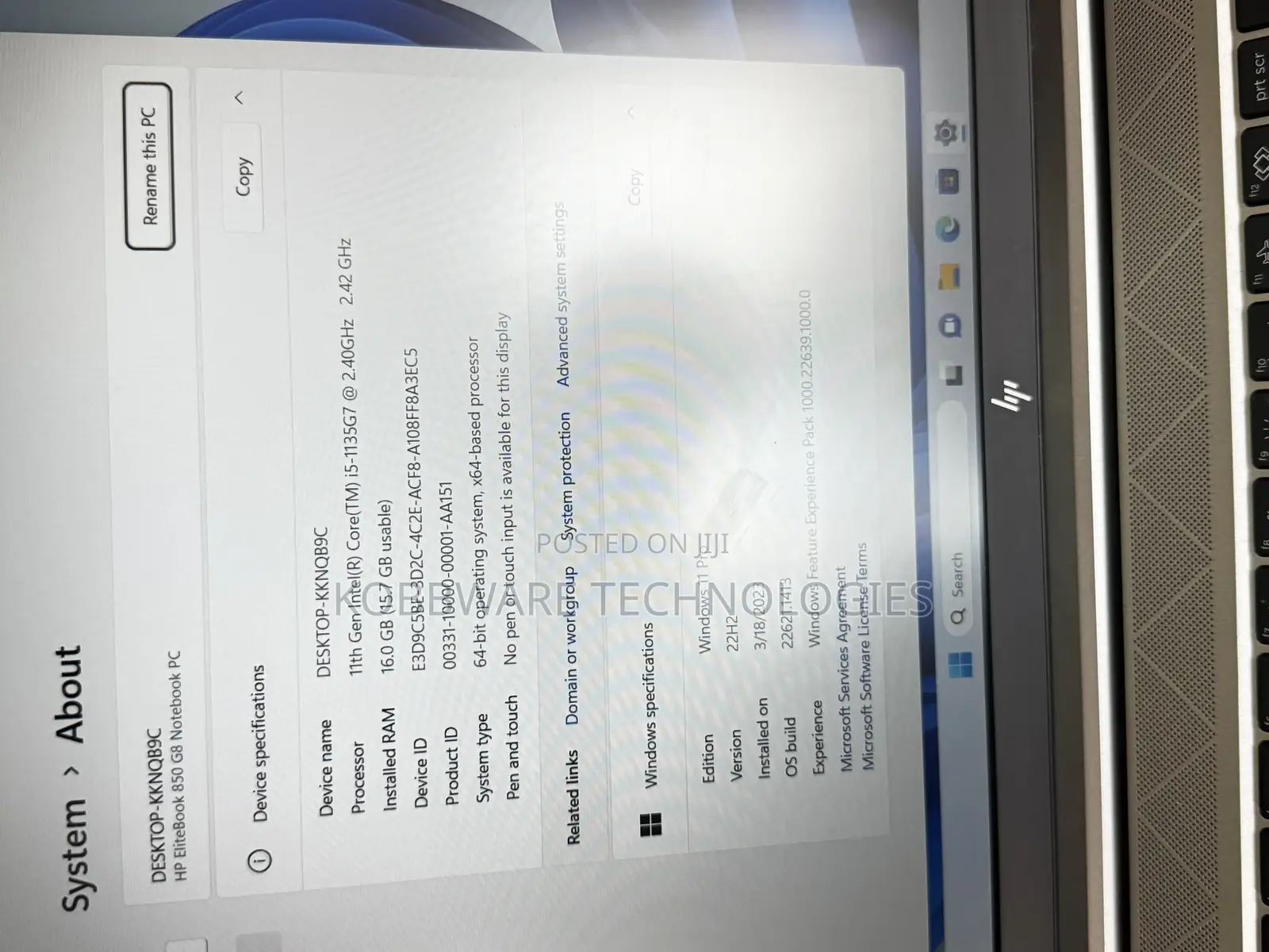 Laptop HP EliteBook 850 G8 16GB Intel Core i5 SSD 512GB