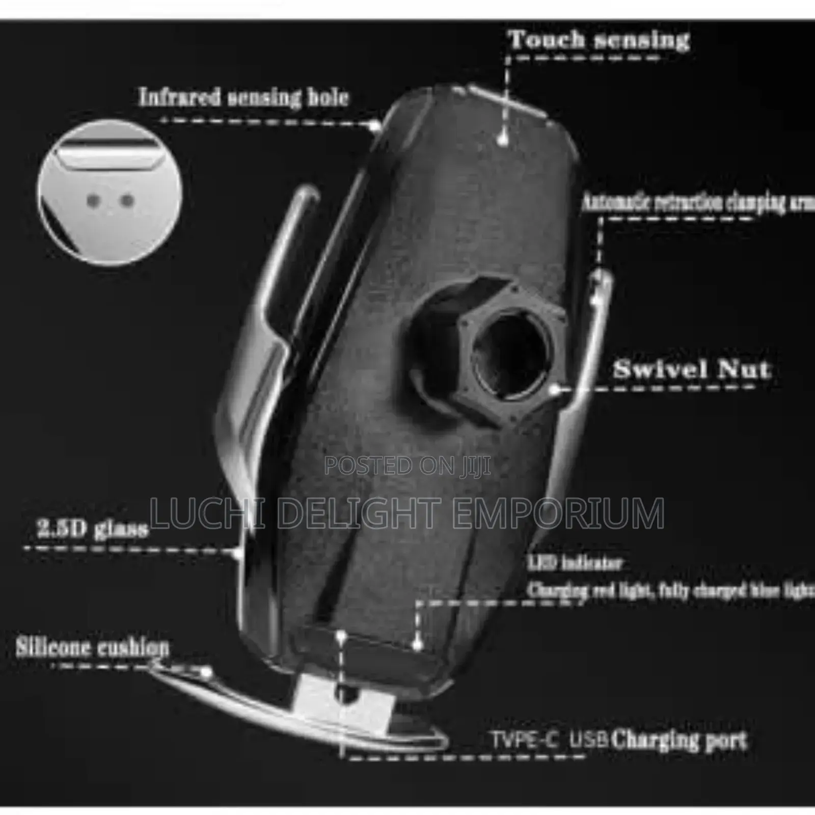 Smart Sensor Phone Wireless Fast Car Charger and Holder