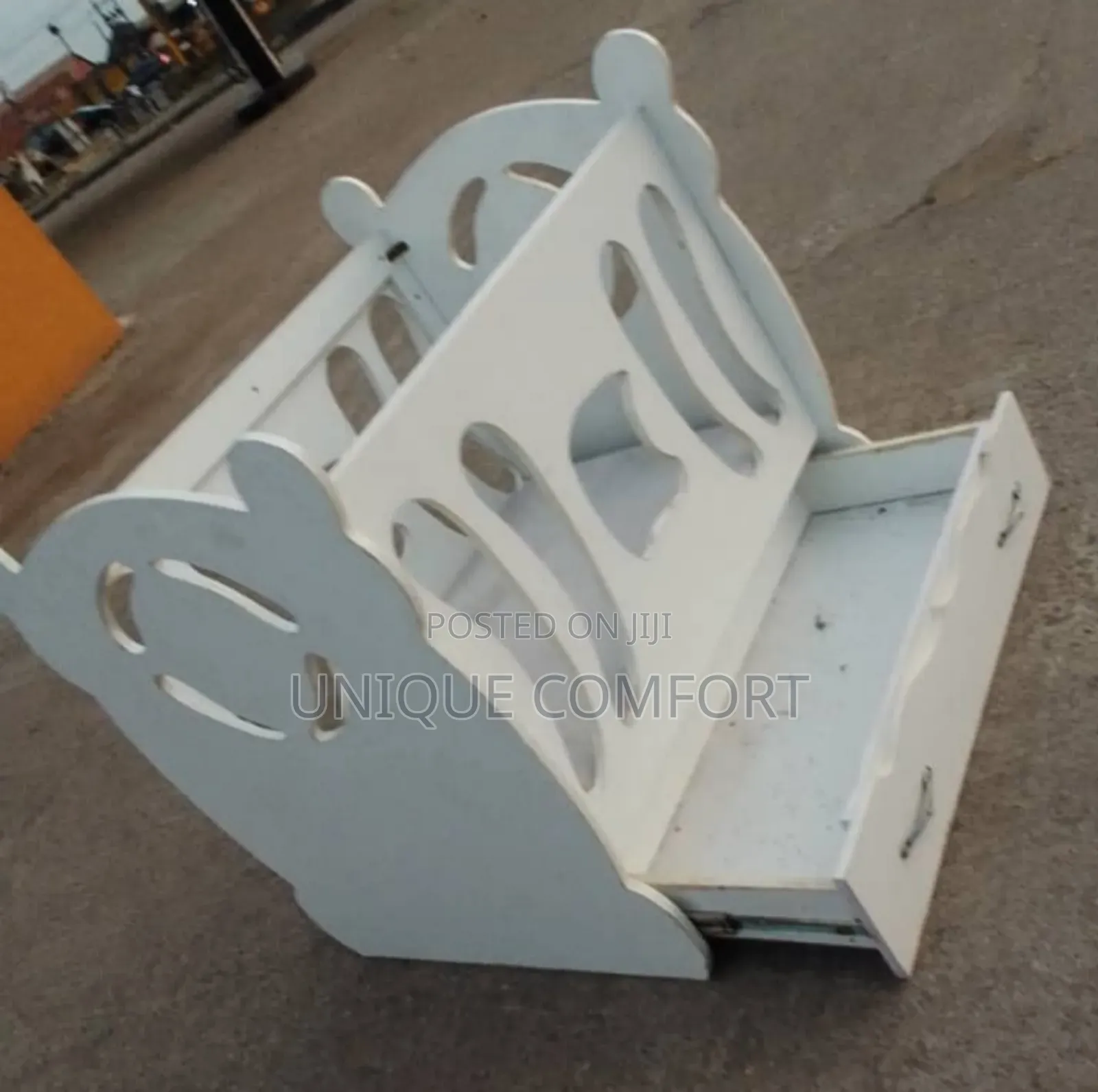 Imported White Beautiful Bed With Underneath Drawers