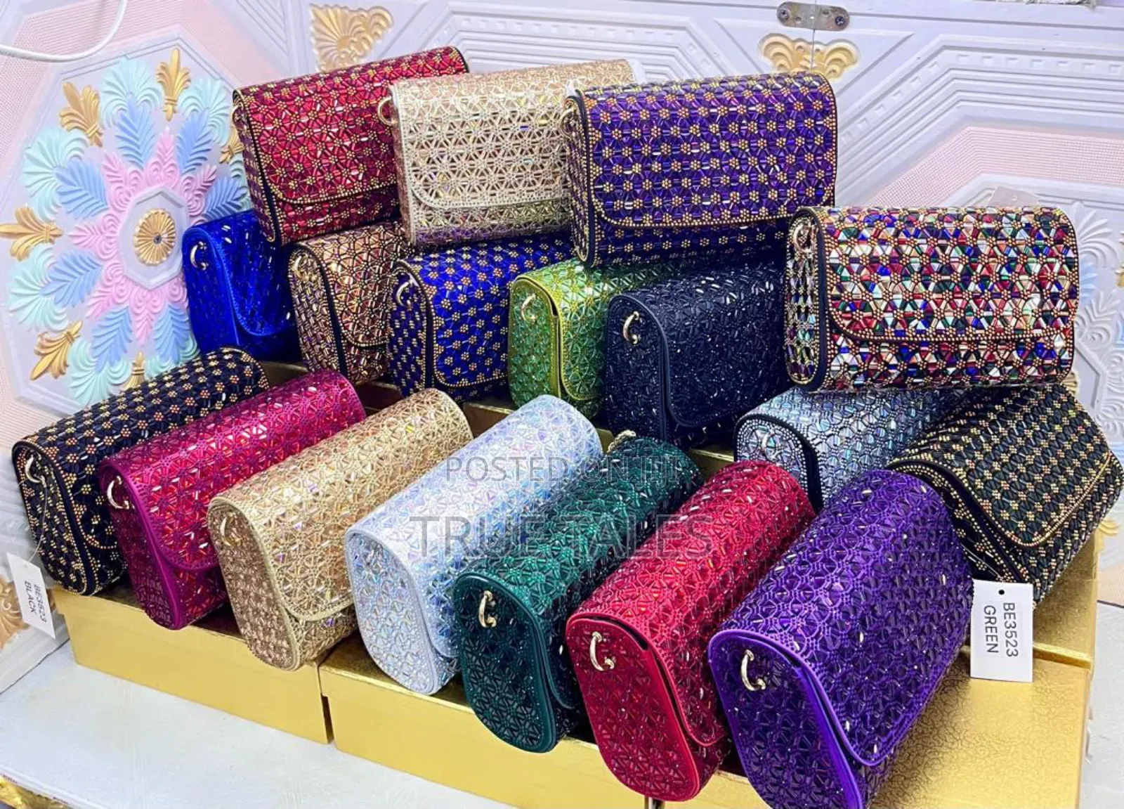 Fully Embellished Big and Roomy Envelope Clutch Purses