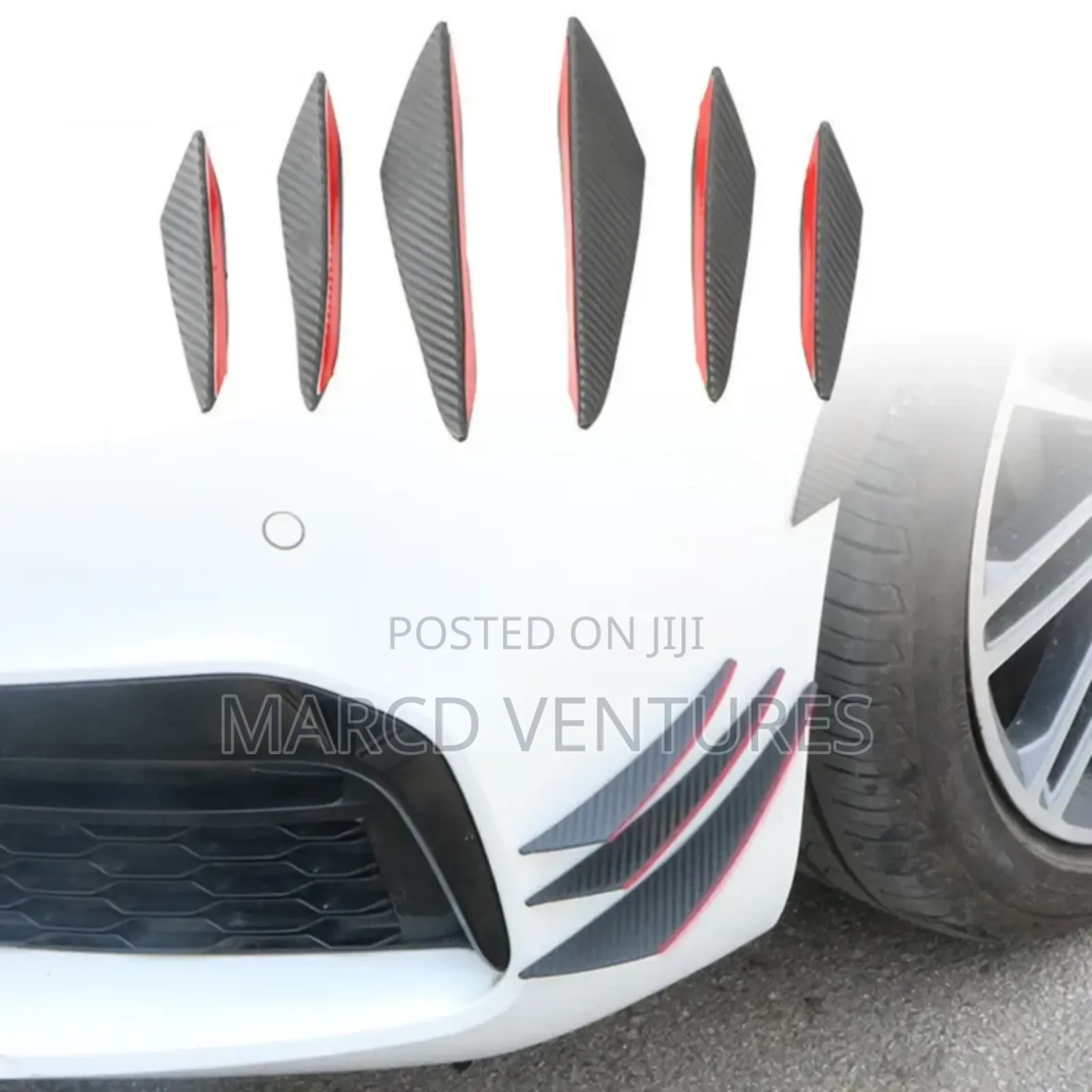 6pcs Of Carbon Fiber Knife Bumper Hood Modifications