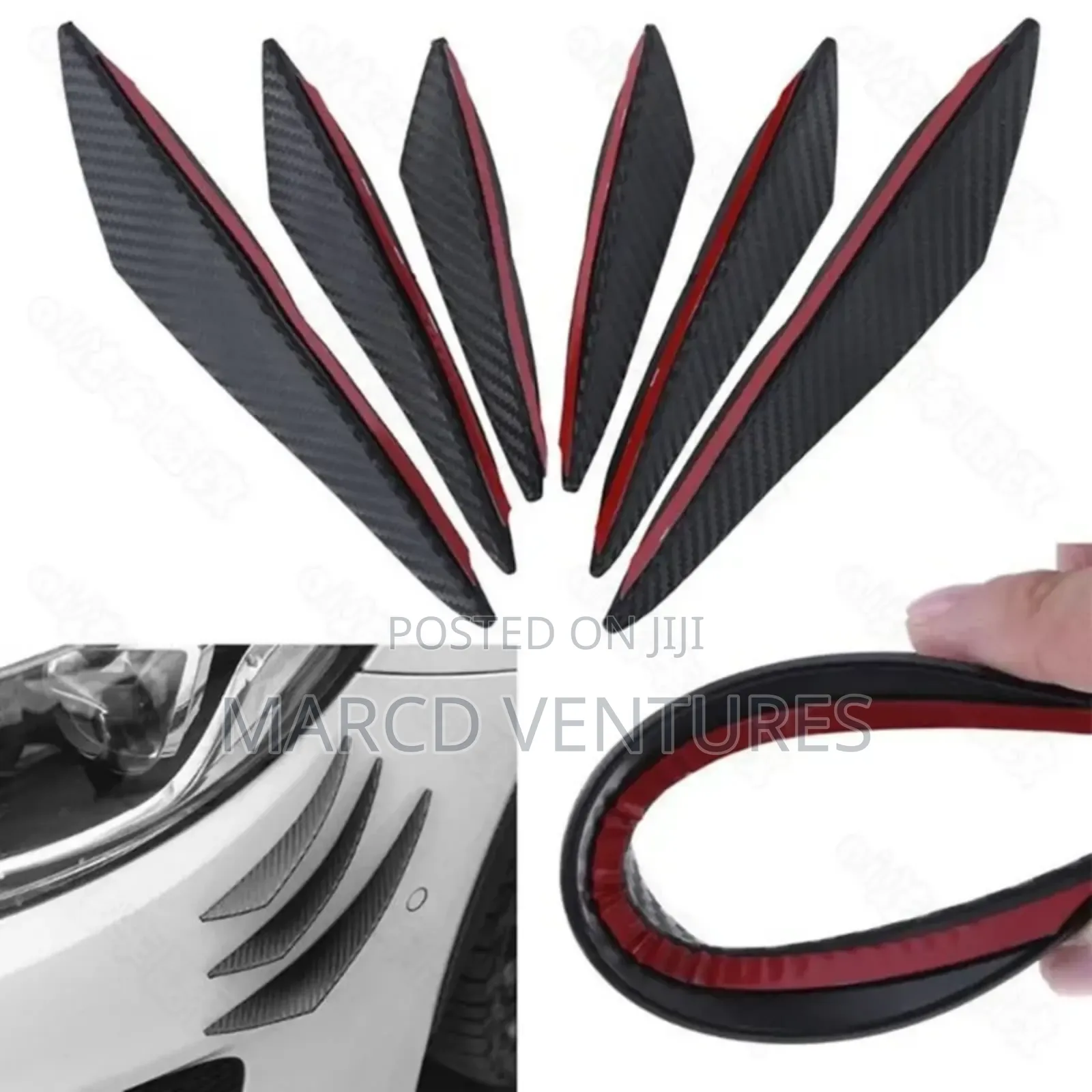 6pcs Of Carbon Fiber Knife Bumper Hood Modifications