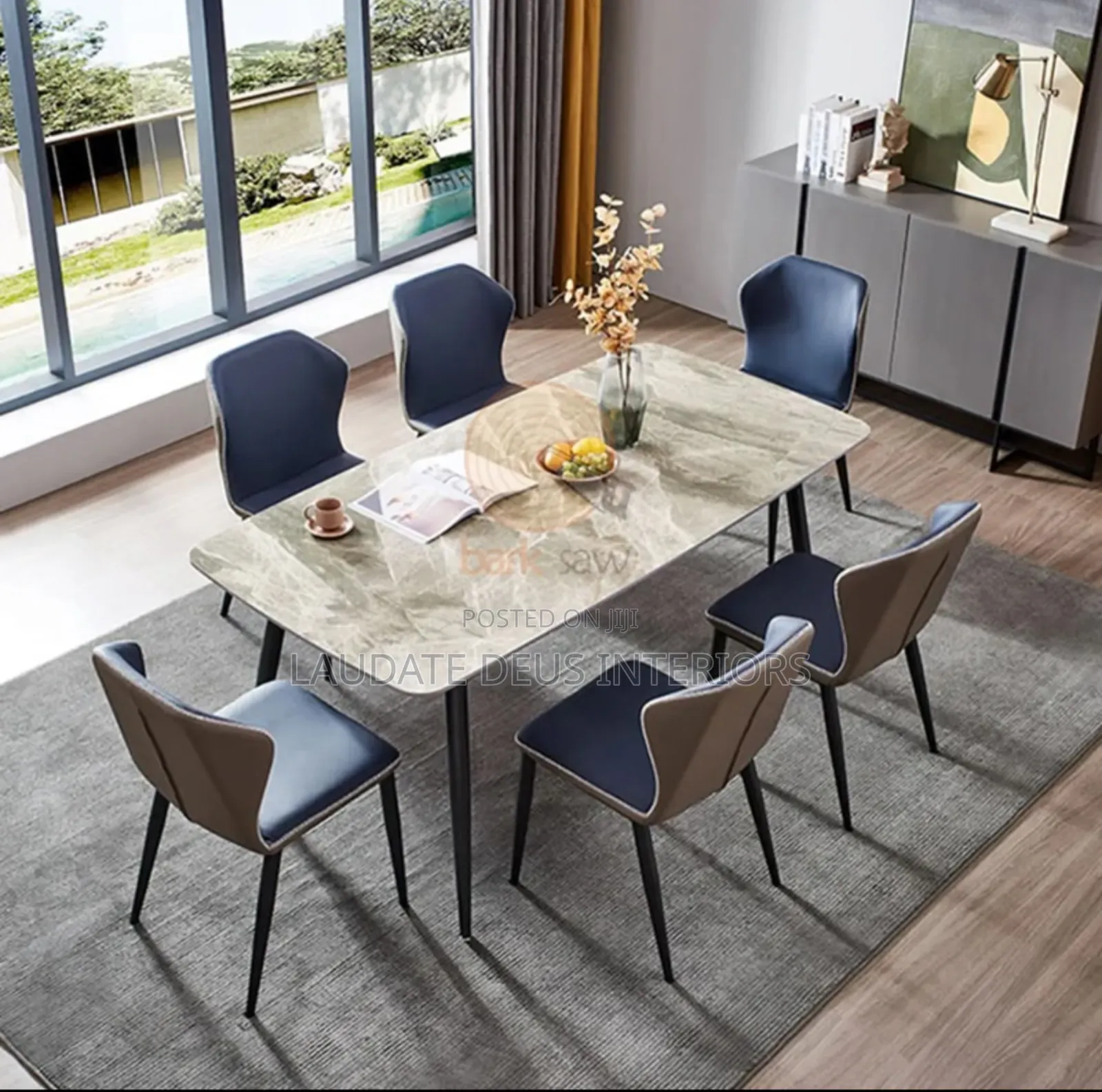 Classic 6 Sitters Marble Top Dining Table