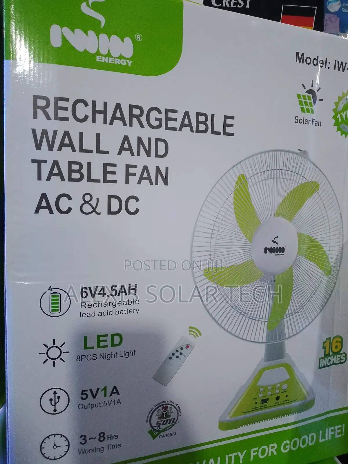 Iwin Rechargeable Table Fan