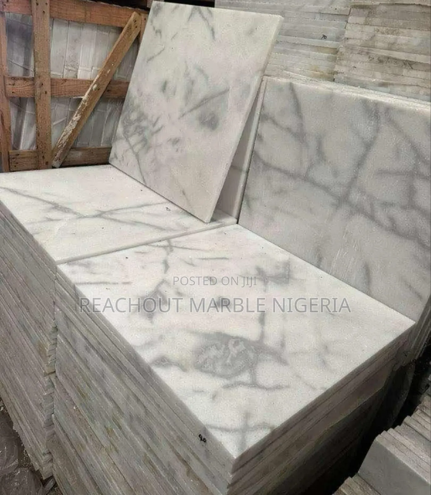 White Carara Marble Tiles 20mm Thickness