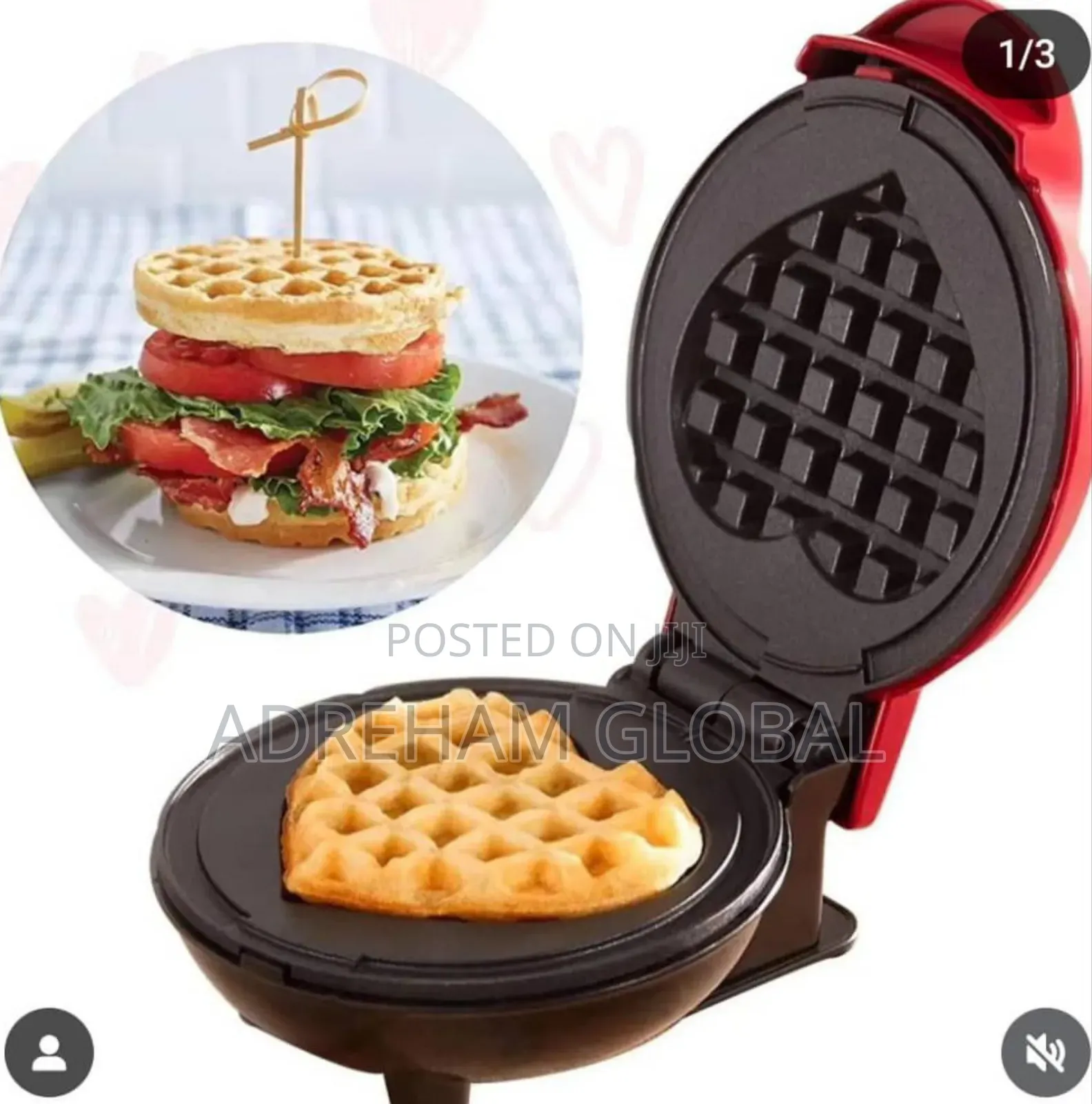 Love Shape Mini Electric Waffle Maker