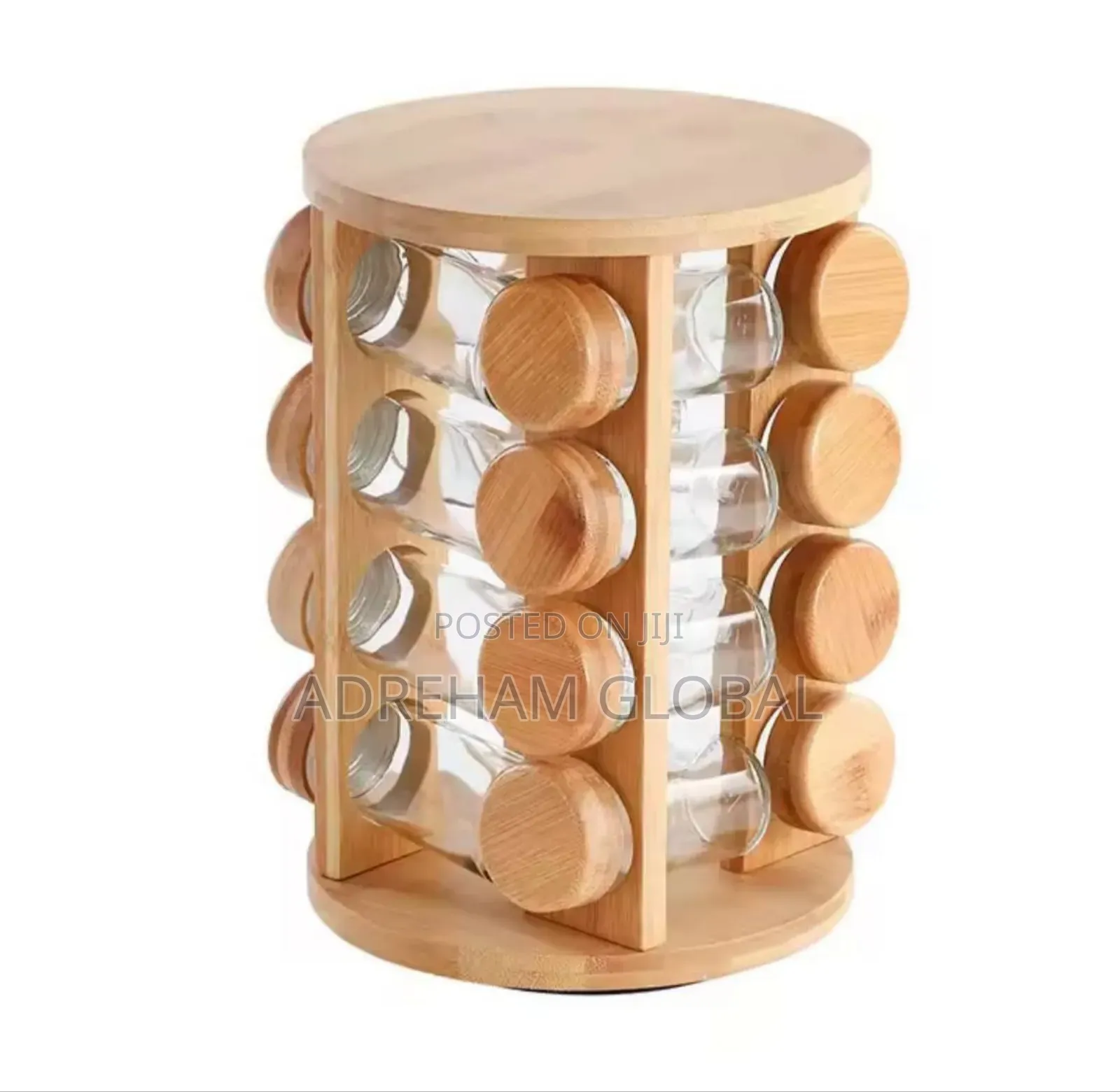 Square Bamboo Seasoning Rack Multi-functional Wooden Kitchen