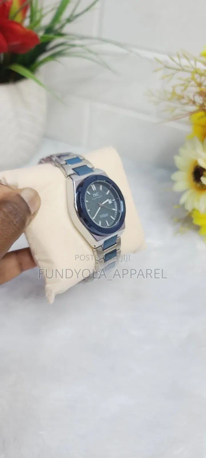 Silver and Blue Mix IWC Wristwatch