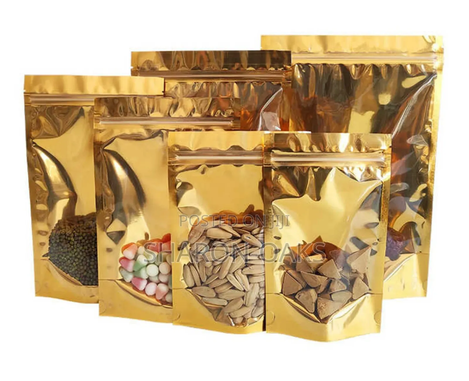 Gold Transparent Pouch 10x15cm 50pcs