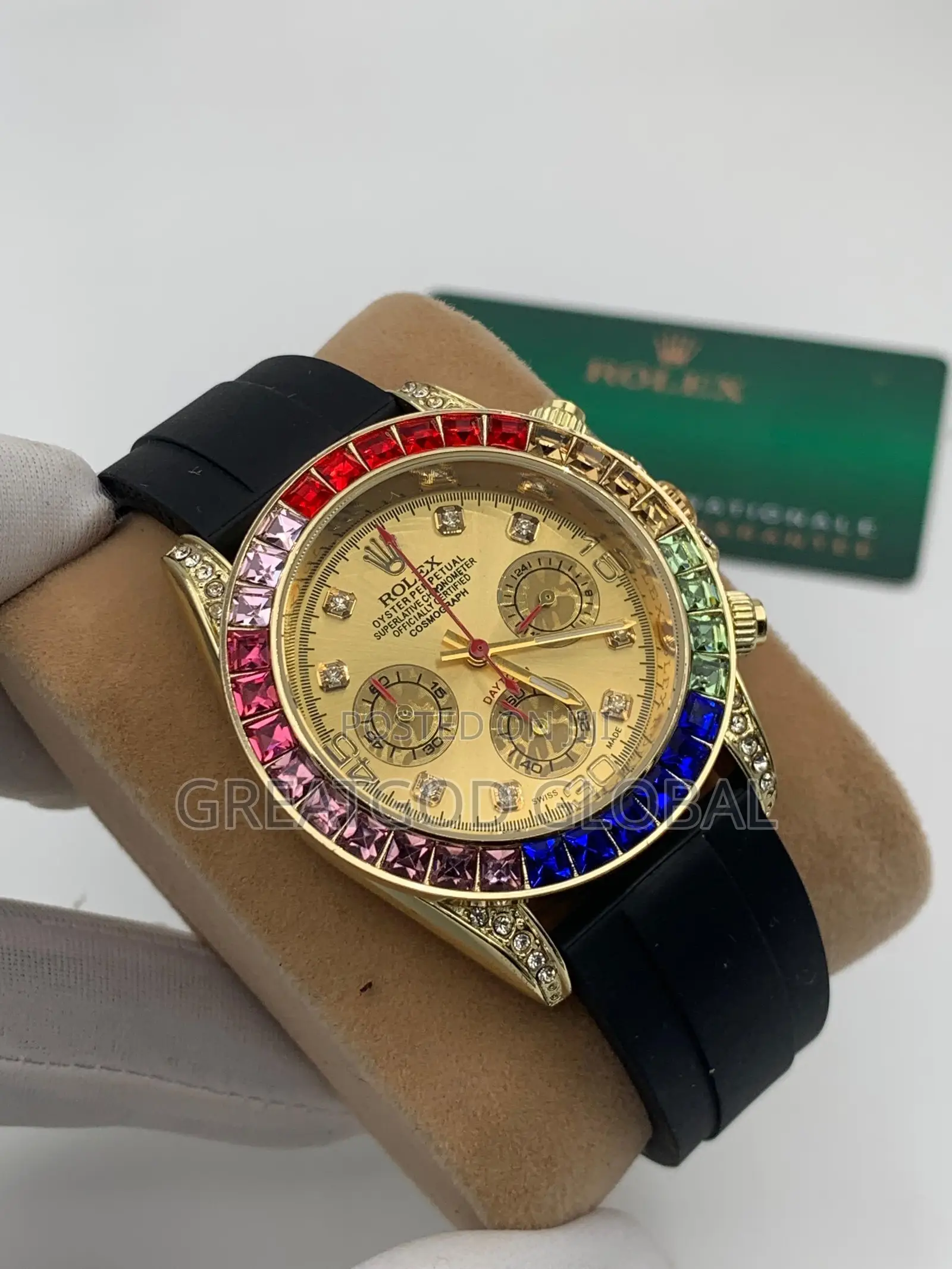 ROLEX RUBBER Chronograph Working * With Box 