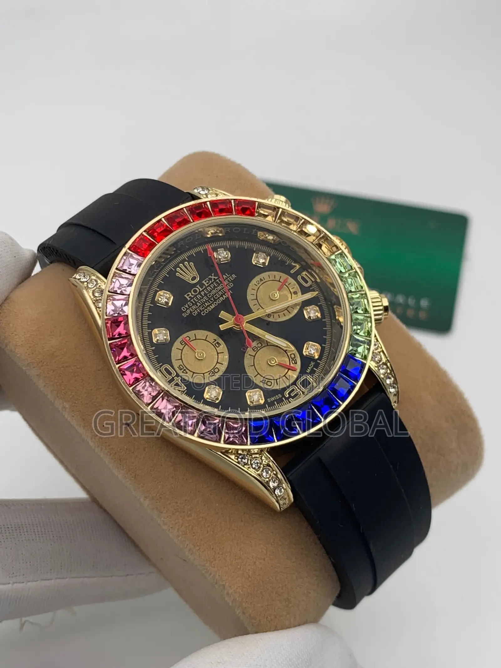 ROLEX RUBBER Chronograph Working * With Box 