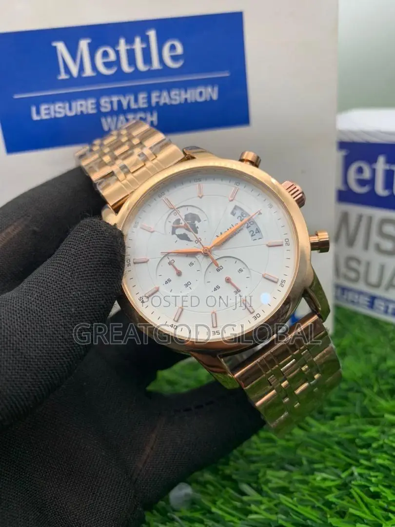 Mettle Chronograph Wristwatch With Box Rosegold