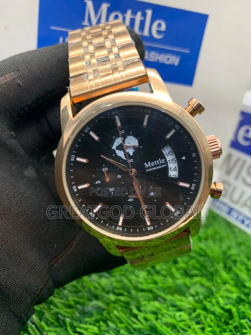 Mettle Chronograph Wristwatch With Box Rosegold