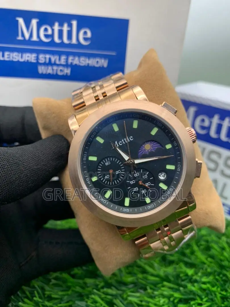 Mettle Chronograph Wristwatch With Box Rosegold